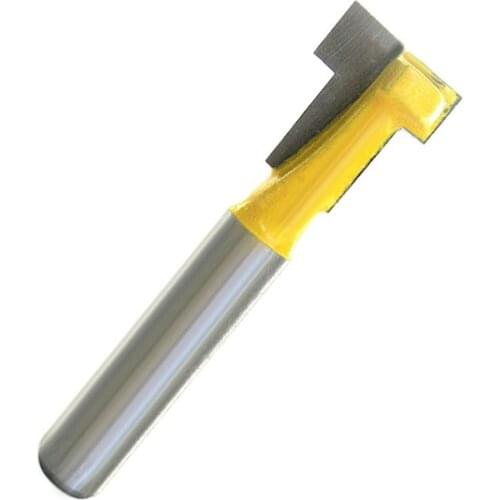 3/8'' T-Slot Cutter 1/4'' Shank Steel Handle Milling Woodworking Router Bit Sharp edge,high hardness,accurate positioning