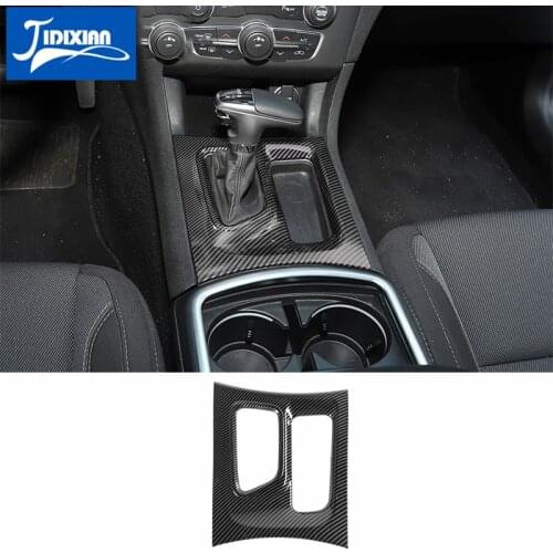 MOPAI ABS Carbon Fiber Central Control Gear Shift Panel Decoration Cover Stickers for Dodge Charger 2015+ Interior Accessories