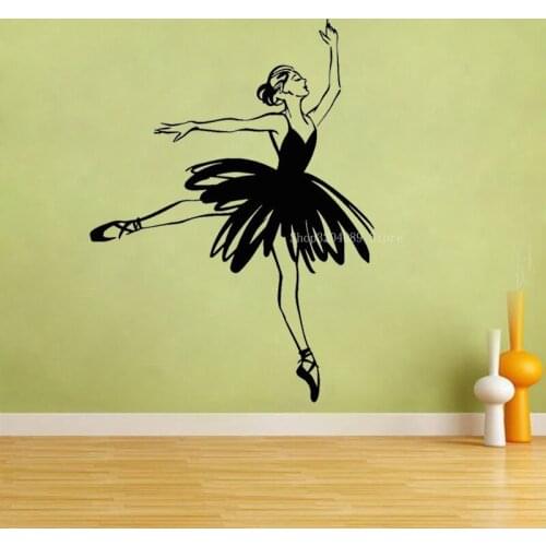 Creative Ballerina Girl Wall Decal Vinyl Ballet Dance Studio Dancing Girl Decor for Girls Room Home Art Removable Posters CN403