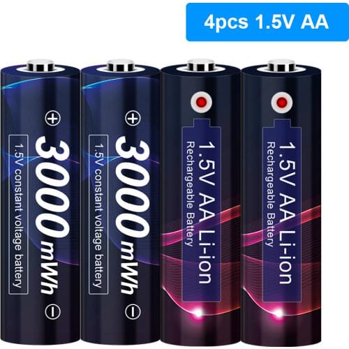 AA 1.5v Li-ion Rechargeable Battery 3000mWh 1.5V AA Lithium Rechargeable Battery AA 1.5V Batteries for Remote Control AA Battery