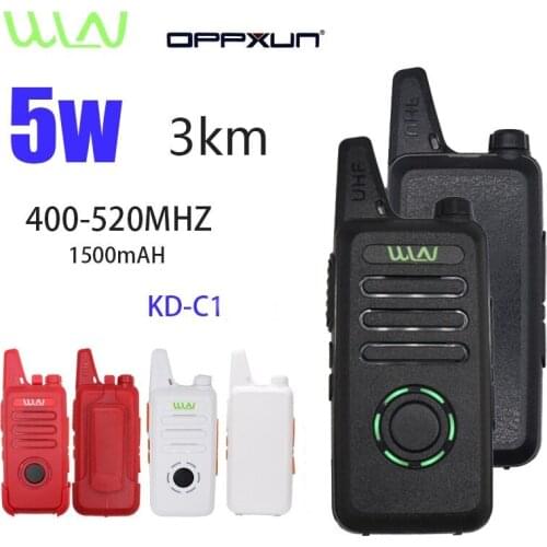 Hot 2PCS WLN KD-C1 Walkie Talkie UHF 400-470 MHz 5W Power 16 Channel Two Way Ham Radio KD C1 Uhf Communicator Station Mi-Ni wln