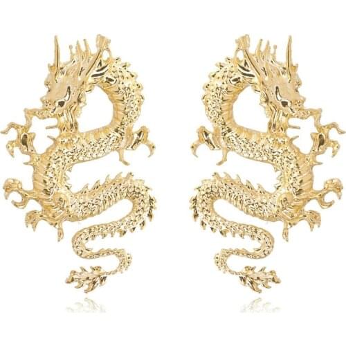 Hot Ornament Exaggerated Individualized And Popular Cool Dragon Earrings Fashion Ear Studs Manufacturers Directly Selling