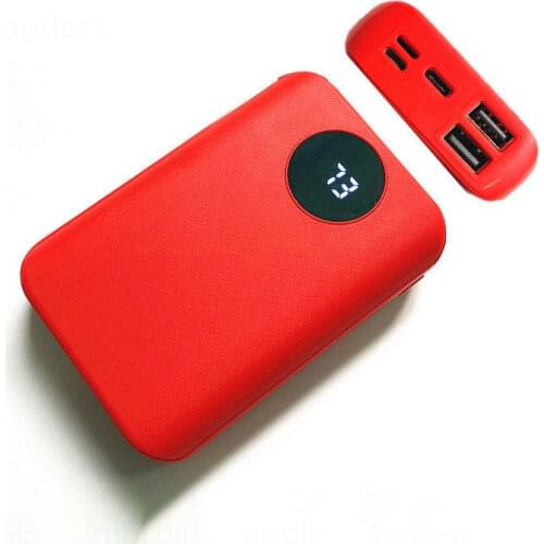 10000mAh DIY Power Bank Shell Case Charge Box 3*18650 LED Digital Display Poverbank 2 USB Micro Type-c Powerbank Shell