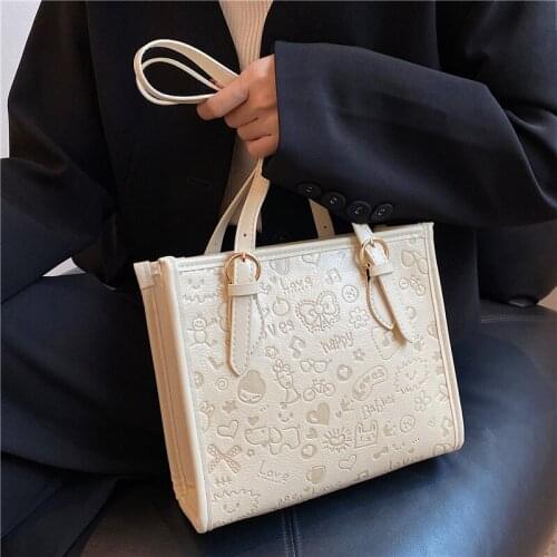 FUNMARDI Zipper Pattern Seal Tote Bag Large Capacity Shoulder Bag Designer Ladies Top Handle Women Leather Bag Cheap WLHB2484