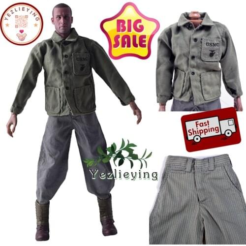 1 6 Scale Action Figure Accessory Military Uniform WWII Soldier Clothes Suit Ranger Combat Boots For 12Inch Head Sculpt Body TOY