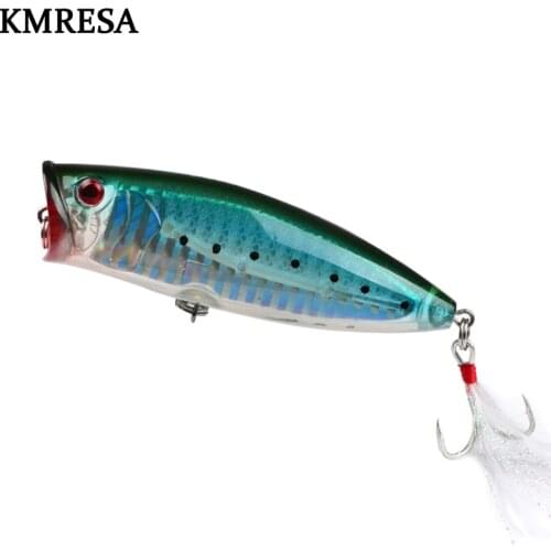 1pcs 75mm 19g popper fishing bait hard bait water artificial pesca surface wobblers Floating Top Water pike lures
