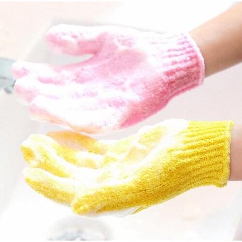 1pc Bath Glove Exfoliating Wash Skin Bath Gloves Foam Bath Body Massage Cleaning Scrubber Skid Resistance Shower Bath Tools