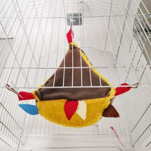 2 Size Warm Double Layer Parrot Hamster Chinchilla Hammock Squirrel Sugar Glider Hanging Sleeping Bed Cage Small Pet Supply