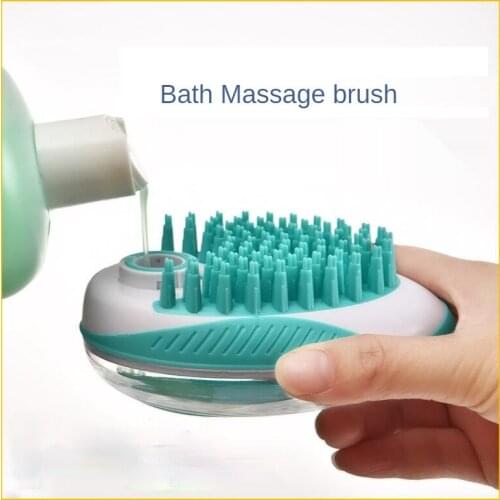 2-in-1 Pet Dog Cat Bath Brush Comb Hair Fur Grooming Massaging Multifunction Brush Shampoo Massage Shower Soft Silicone Brushes