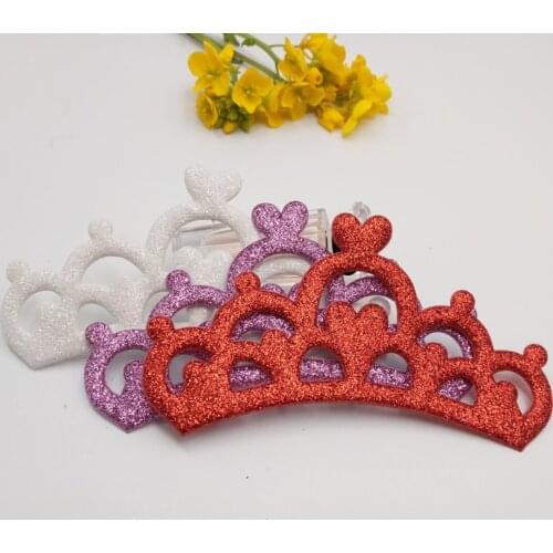 Sew on Glitter Crown patches for clothes big size 10cm crown shape 20pcs scrapbooking accessories,for kid cloth