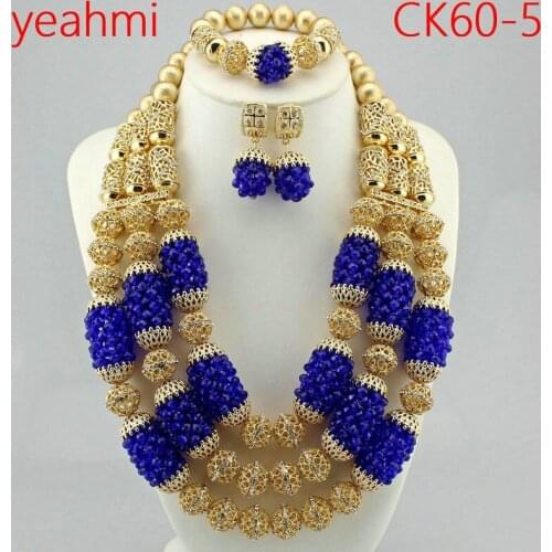 2020 Top Exquisite Dubai Jewelry Set Luxury Gold Color Big Nigerian Women Wedding African Beads Jewelry Set Costume Design