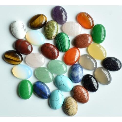 2020 fashion natural stone mixed Oval CAB CABOCHON for Jewelry&Clothes Accessories 13x18mm wholesale 30pcs/lot free shipping