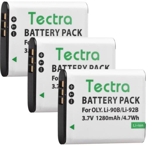 3PCS Li-90B Li90B Li-92B Camera Battery for Olympus Tough TG-6 TG-5 TG-Tracker SH-1 SH-2 SP-100 IHS Tough TG-1 TG-2 Battery