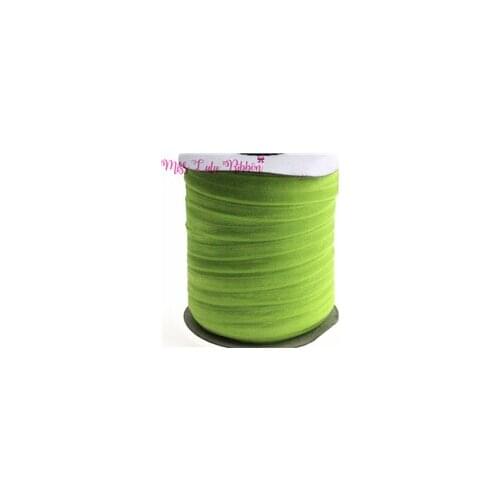 5/8"16mm apple green fold over elastic ribbon solid matt webbing handmade hair bows headband gift wrap decorations 50 yards