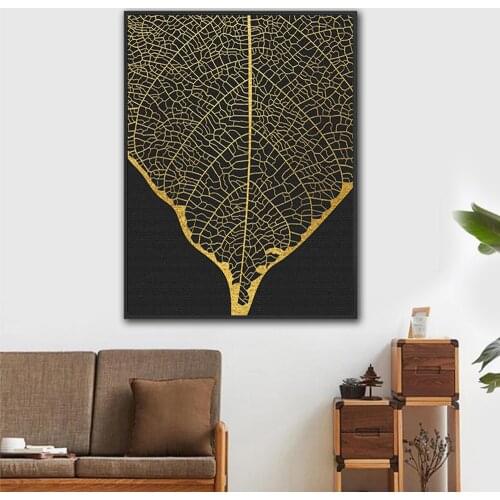 Abstract Black Garden Leaf Wall Painting Art Nordic Canvas Painting Pictures for Living Room Bed Room Home Decor
