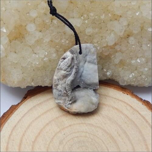Natural Stone Handmade Drusy Brazil Agate Necklace Pendant 32x14x5mm 2.9g Semiprecious Stone Fashion DIY Jewelry Bead Accessory