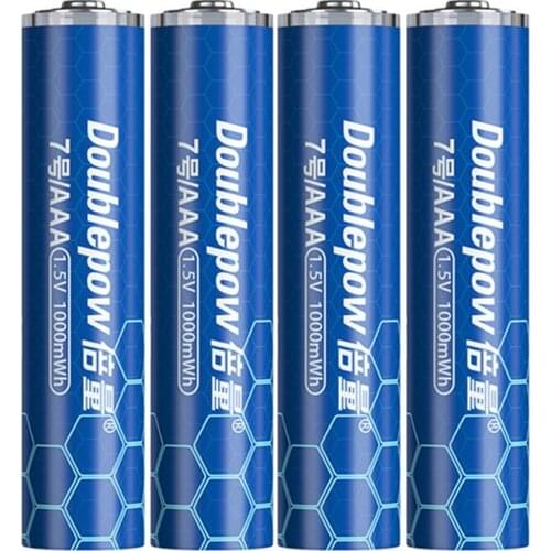 4pcs/lot Hot selling 1.5V 1000mWh AAA rechargeable battery USB rechargeable lithium battery fast charging via Micro USB cable