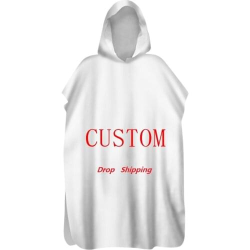 New Customized Microfiber Quick Dry Bath Towel Wetsuit Diving Suit Changing Robe Poncho Towel with Hood Absorbent Swim Robe