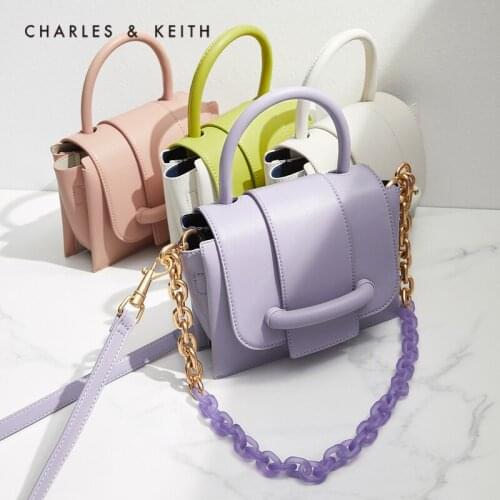 CHARLES＆KEITH New Arrival for Summer 2021 CK2-50671242 Ladies transparent chain portable messenger bag