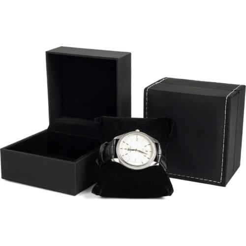 Black PU Leather Watch Box Fashion Watch And Jewelry Display Boxes Single Storage Mens Gift Case Quanlity Package Box