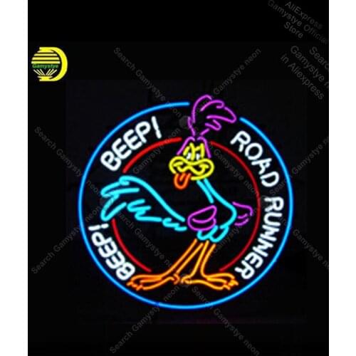Road Runner Beep Neon Sign Handcraft Publicidad anuncio luminoso Light Garage Sign Neon Beer Signs Neon Decoration Pet Shop Sign