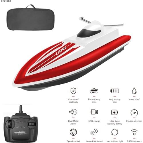 EBORUI RC Boat B8 High Speed Boat 2.4GHz Remote Control Race Boat 4CH for Pools Lakes and Outdoor Adventure (35min Running)