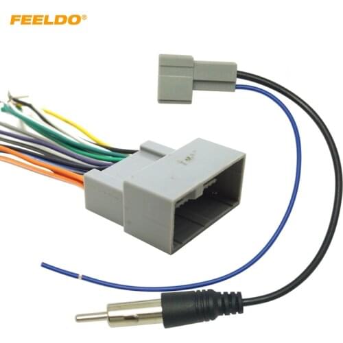 FEELDO 1Set Car Radio Audio Stereo Wire Harness Radio Wire for Honda Install Aftermarket CD/DVD Stereo Adapter #FD-4730