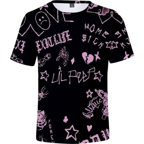 Lil Peep T-shirts Men/Women Fashion Casual O-neck T shirt 3D Print Lil Peep Mens T shirt Popular Harajuku Style Tops Tees