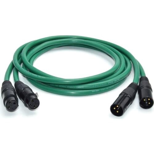 Hifi Silver Plated Pure Copper 2XLR Cable 6N OFC HIFI XLR Male to Female Audio Cable