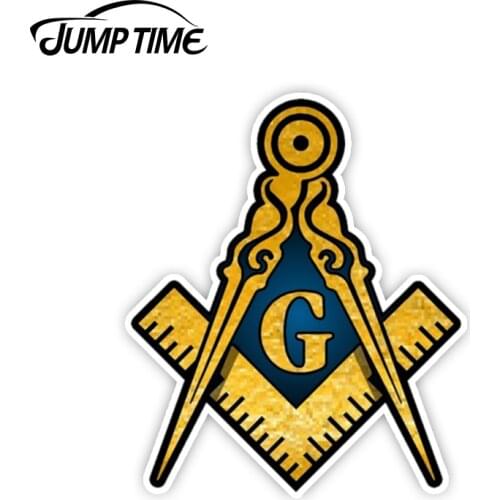JumpTime 13cmx10.9cm Masonic Compass Square Decals Stickers Scottish Rite Sticker Car Truck Laptop Bumper Motorcycle Car Styling