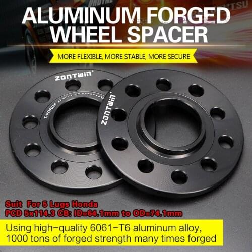 2/4Pieces 3/5/8/10/12mm Wheel Spacers Conversion Adapters PCD 5x114.3 CB: ID=64.1mm to OD=74.1mm suit for 5 lugs Honda