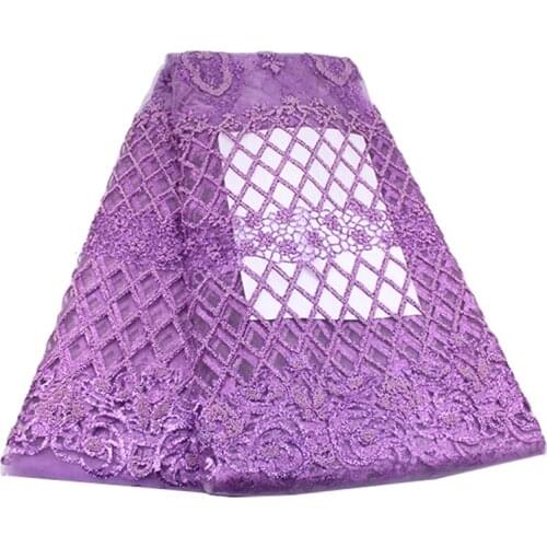 Red/Blue/Green/Shrimp/Purple French Net Tulle Heavy Beaded Lace Fabric High Quality Bride Wedding Dress Vintage Sewing Trimmings