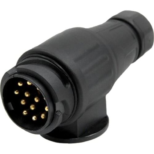 Round 13 Way Pin Trailer Boat RV Light Plug Connector Weather Proof