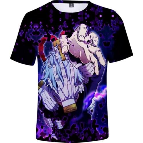 Cool 3D Anime Tshirt My Hero Academia Shigaraki Tomura 3D Tshirt Summer Preppy Style Men/Women Street Clothes Youthful T-shirt