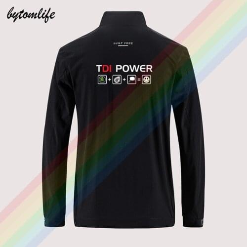 SKODA TDI POWER FABIA OCTAVIA VRS Slim Sport Jacket Zipper Thin Jacket Mens Casual Back Printing Jacket Asian Size