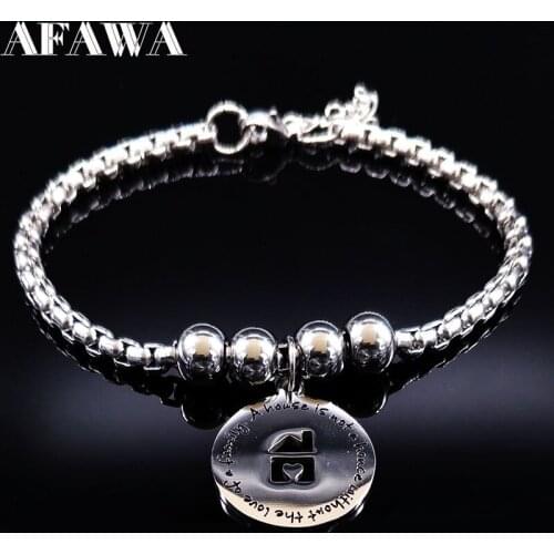 Fashion Famliy Stainless Steel Charms Bracelet for Women Silver Color Bracelets & Bangles Jewelry pulseira feminina B17992S01
