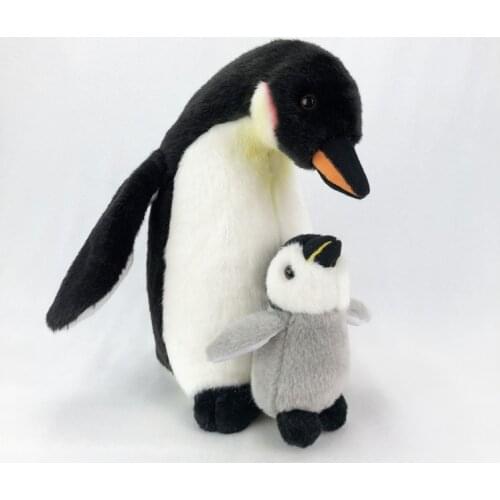 Cartoon penguin plush toy about 28cm penguin with baby soft doll kids toy home decoration Christmas gift h1339