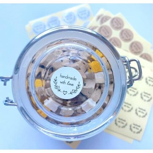 1600pcs/lot Funny Round Love Wreath Handmade With Love Three Color Stationery Stickers Scrapbooking Stickers free shipping