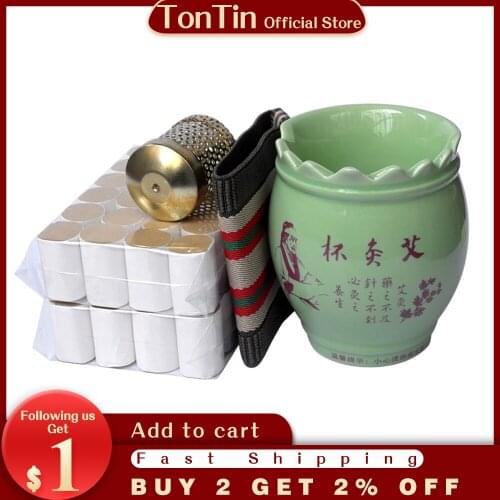 New multifunction china ceramic massage guasha SPA moxa cup with tooth or no roller