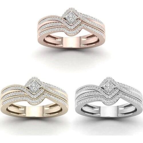 YOUHAOCC New European and American Classic Ladies Engagement Ring Fashion Micro-inlaid Zircon Accessories Jewelry