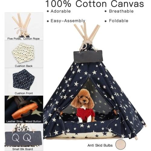 New Pet Tents 40*40*50cm Dog Bed Cat Bed With Cushion Luxery Portable Dog Tents Pet Houses For Small Medium Pet