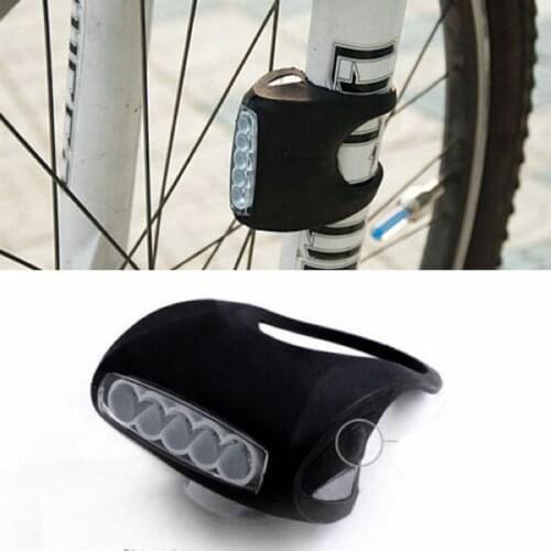 New Cycling Bike Bicycle 7 LED Silicone Super Front Light Safety Lamp Black Wholesale AL0107-A