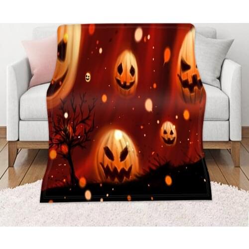 Halloween Pumpkin Blanket Adults Baby Cozy Plush Velvet Fuzzy Blanket For Bedroom Bed Couch Chair Air Conditioning Cool Blanket