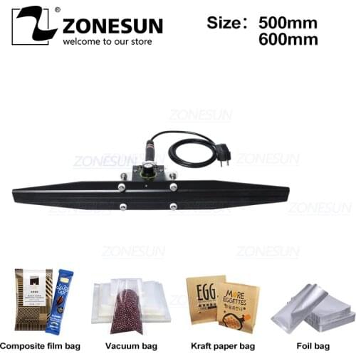 ZONESUN Direct-heat Pliers impulse sealing machine handheld electric composite Aluminum foil kraft paper packing sealer packer