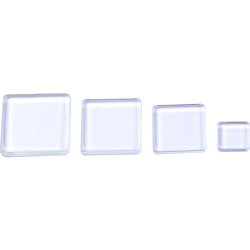 12mm 20mm 22mm 25mm Transparent Both Side Flat Square Glass Cabochons Clear Magnifying For Fashion DIY Jewelry Making