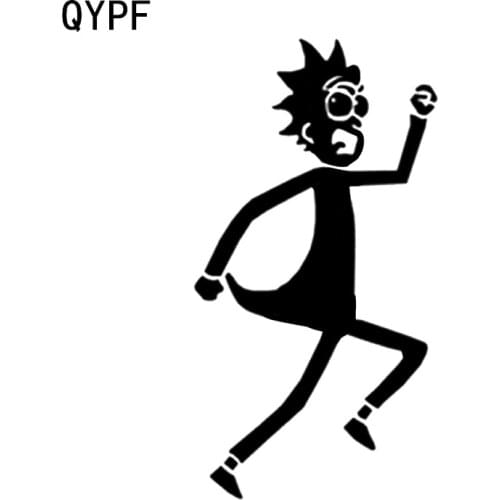 QYPF 8.2*15.6CM Cartoon Lovely Running Decor Car Sticker Vinyl Motorcycle Black/Silver Accessories C16-0826