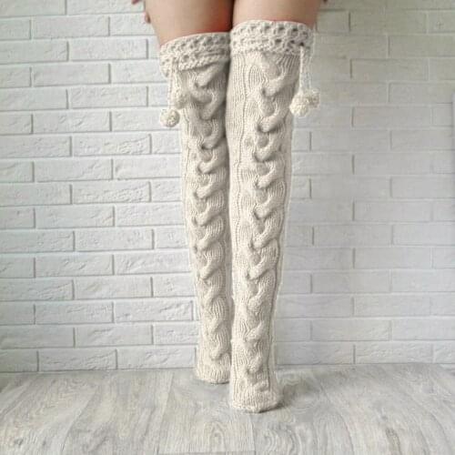Sexy Black Thigh High Over The Knee Socks 2020 Fashion Womens Long Knitted Stockings For Girls Ladies Women Winter Knit Socks