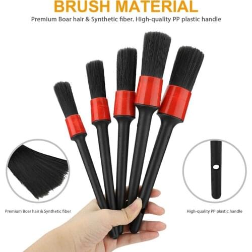 9pcs Car Detail Brush Wash Auto Detailing Cleaning Kit Engine Wheel Brushes Soft Hair Cleaning Hanging Detailing Brush