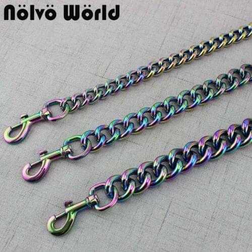 Rainbow lantern chain bag factory quality plating aluminum chain hardware accessories metal package chain rough
