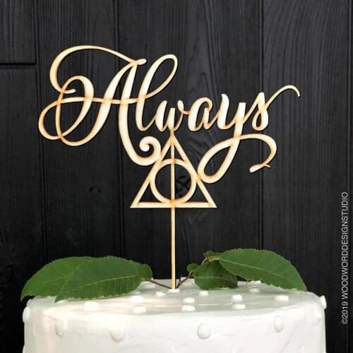 Always Wedding Cake Topper Circle Line Triangle Always Cake Topper Hand lettered Lettered cake decor Cake topper